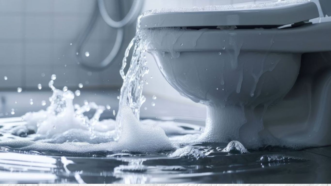 Don’t Stress, Call Sewage Cleanup Services and Breathe Easy Overflowing toilet causing indoor flooding, requiring professional sewage cleanup services.